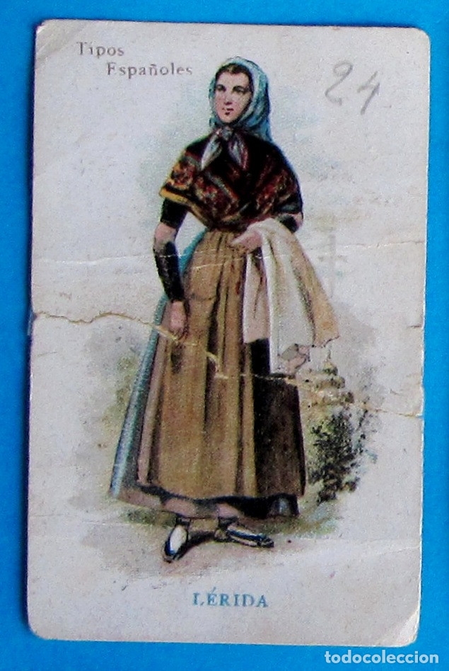 Coleccionismo cromos antiguos: TIPOS ESPA&Ntilde;OLES. MUJER DE LERIDA. - Foto 1