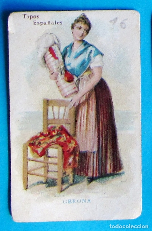 Coleccionismo cromos antiguos: TIPOS ESPA&Ntilde;OLES. MUJER DE GERONA. - Foto 1