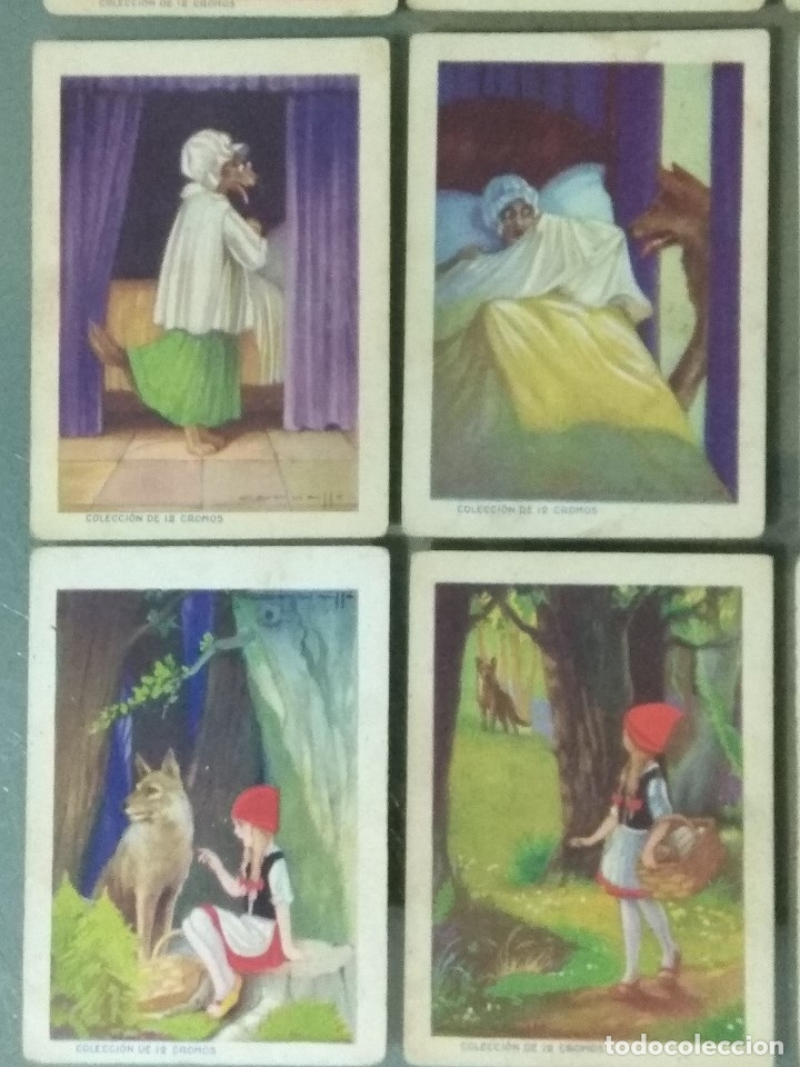 Coleccionismo cromos antiguos: CROMOS. (Col. completa de 12). CAPERUCITA ROJA. - Foto 4