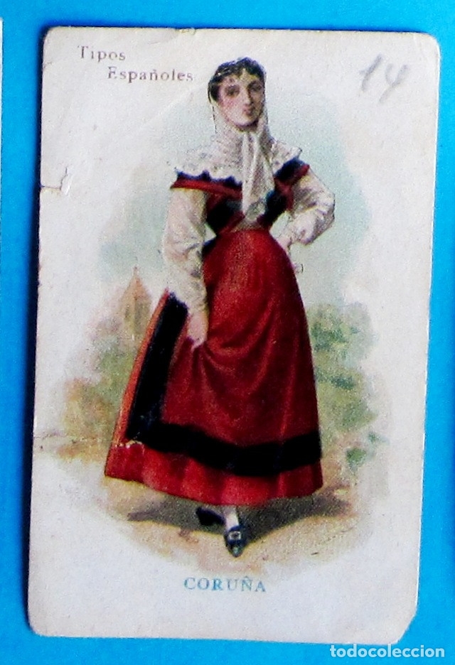 Coleccionismo cromos antiguos: TIPOS ESPA&Ntilde;OLES. MUJER DE CORU&Ntilde;A. - Foto 1