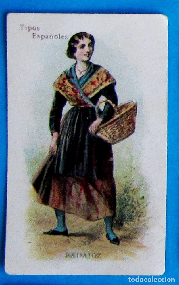 Coleccionismo cromos antiguos: TIPOS ESPA&Ntilde;OLES. MUJER DE BADAJOZ. - Foto 1