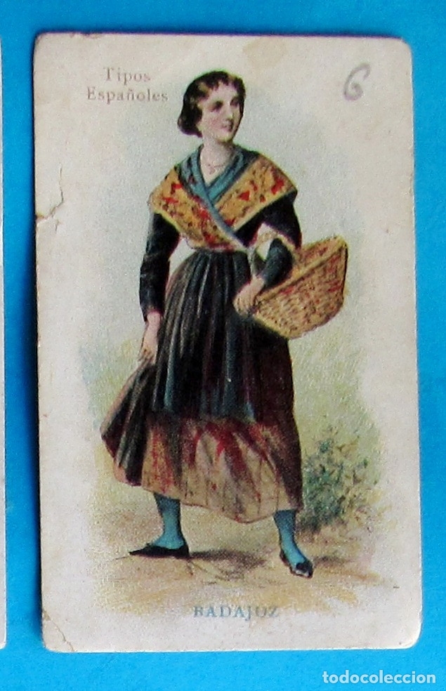 Coleccionismo cromos antiguos: TIPOS ESPA&Ntilde;OLES. MUJER DE BADAJOZ. - Foto 1