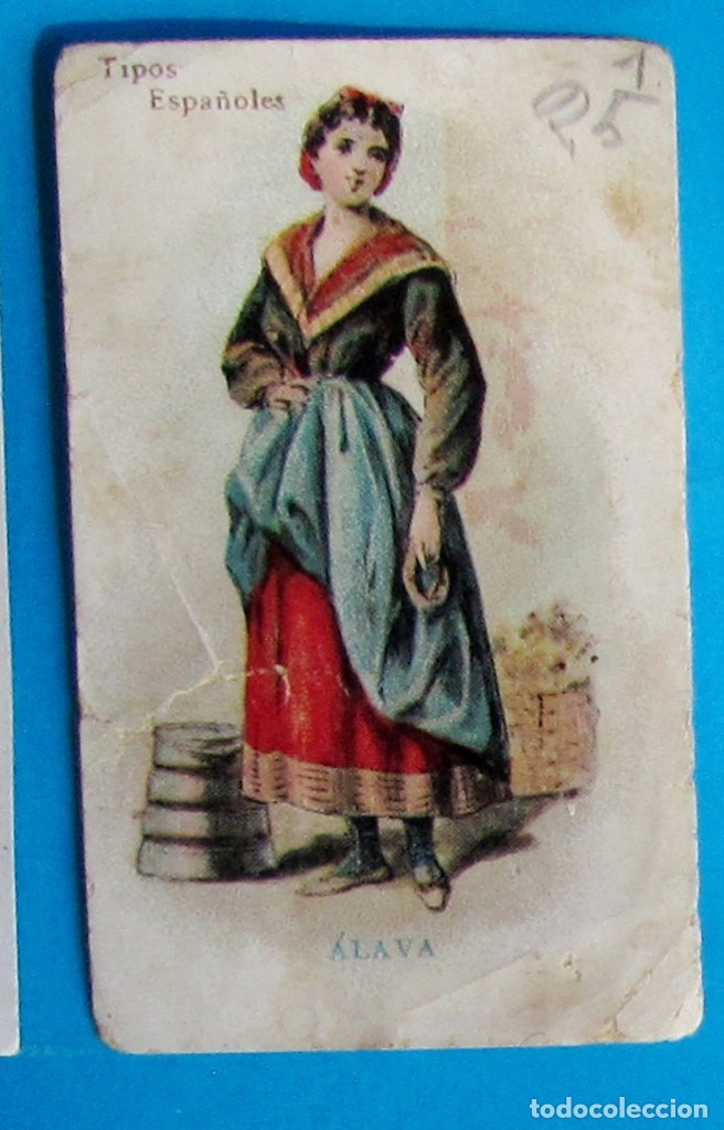 Coleccionismo cromos antiguos: TIPOS ESPA&Ntilde;OLES. MUJER DE &Aacute;LAVA. - Foto 1