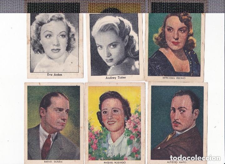 lote de 11 cromos de artistas de cine