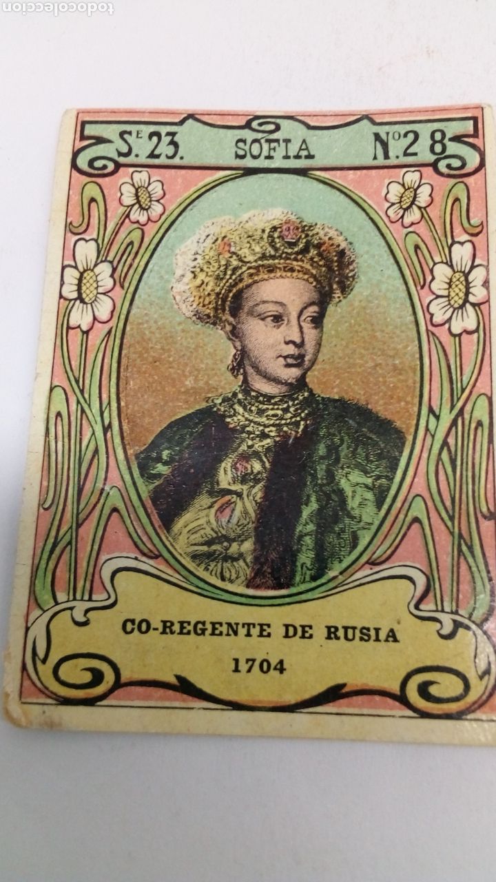 Coleccionismo cromos antiguos: Cromo de 1900 Sofia Co Regente de Rubia 1704