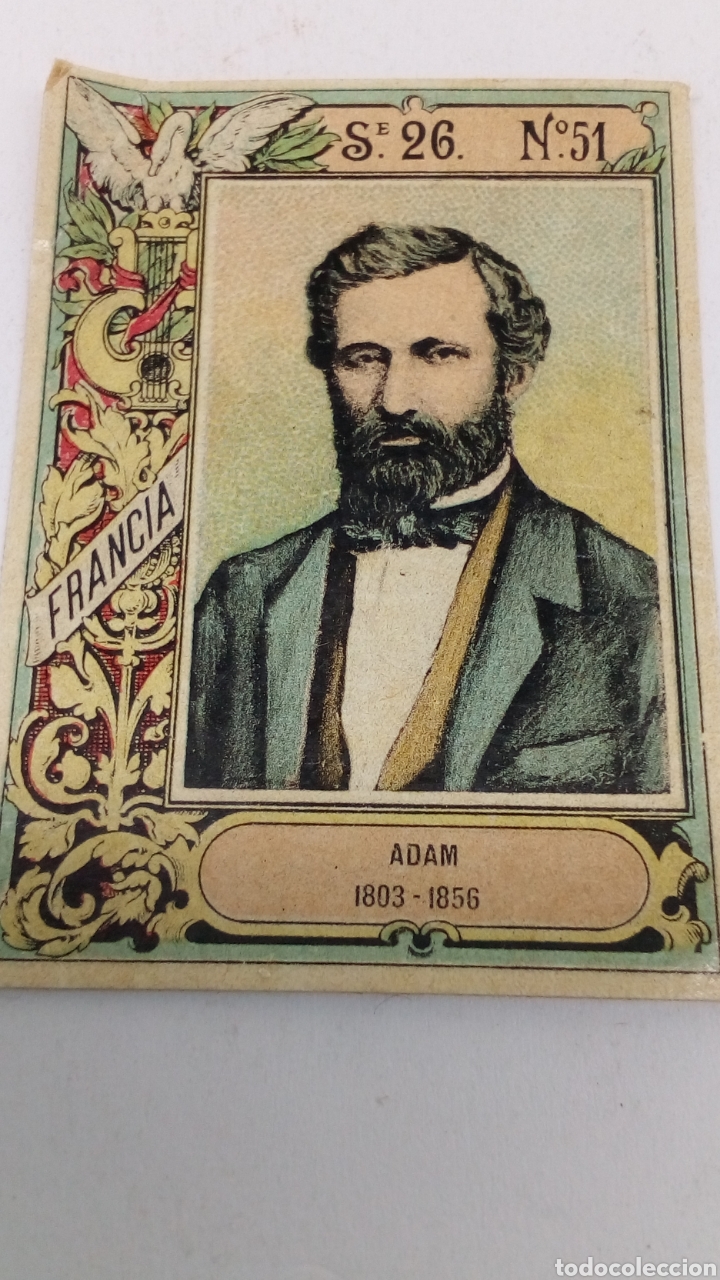 Coleccionismo cromos antiguos: Cromo del 1900 Adam 1803-1856 - Foto 1
