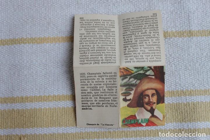 Coleccionismo cromos antiguos: CROMO-LIBRO OBSEQUIO CIGARROS LA MASCOTA: CHAMPLAIN - Foto 1