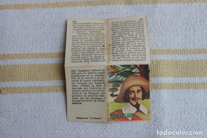 Coleccionismo cromos antiguos: CROMO-LIBRO OBSEQUIO CIGARROS LA MASCOTA: CHAMPLAIN - Foto 1
