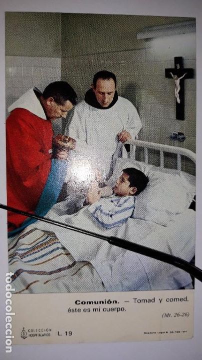 Coleccionismo cromos antiguos: Estampa Colecci&oacute;n Hospitalario Comuni&oacute;n Secretariado Vocaciones Hermanos San Juan de Dios Barcelona