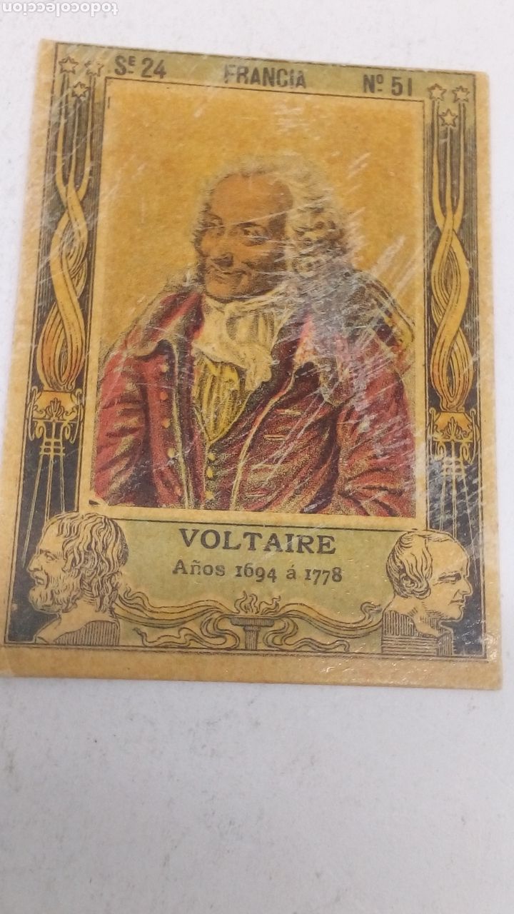 Coleccionismo cromos antiguos: Cromo de 1900 Voltaire 1694 1778 - Foto 1