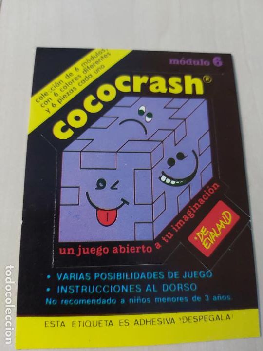 Collectionnisme Cartes &agrave; collectionner anciennes: CROMO PEGATINA ADHESIVA COCOCRASH M&Oacute;DULO 6 A&Ntilde;OS 80 - SIN PEGAR
