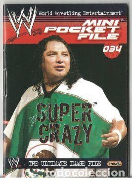 Collectable Antique Stickers: WWE. Mini Pocket File. nº 34. Super Crazy