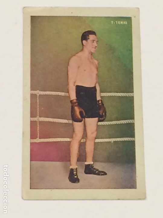 Colecionismo Cromos antigos: CROMO ANTIGUO BOXEO CON PUBLICIDAD SASTRER&Iacute;A ROM&Aacute;N BARCELONA - BOXEADOR T. TOMAS