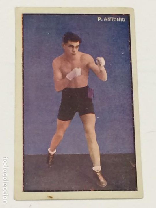 Colecionismo Cromos antigos: CROMO ANTIGUO BOXEO CON PUBLICIDAD SASTRER&Iacute;A ROM&Aacute;N BARCELONA - BOXEADOR P. ANTONIO