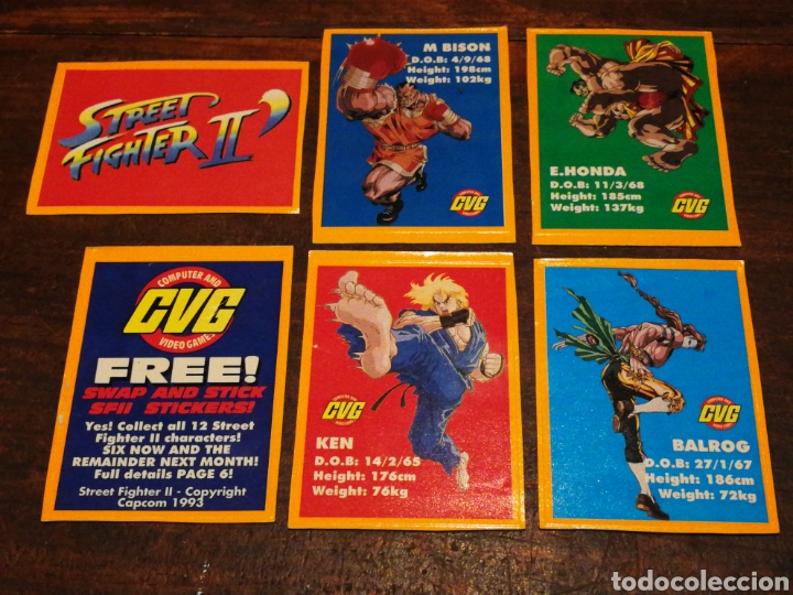 Coleccionismo Cromos antiguos: LOTE CROMOS STREET FIGHTER II- COMPUTER & VIDEO GAMES (CVG), CAPCOM 1993. SIN PEGAR. DIF&Iacute;CIL!!!.