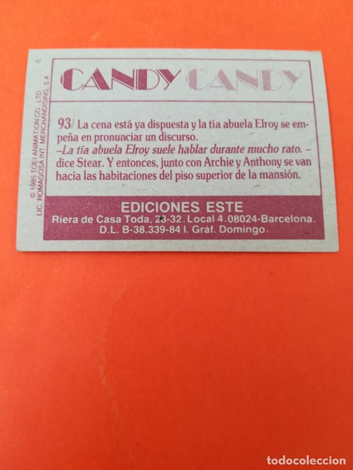 Coleccionismo cromos antiguos: Cromo n 93 candy candy 1985 panini - Foto 2