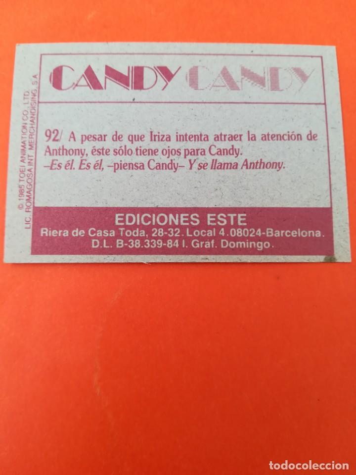 Coleccionismo cromos antiguos: Cromo n 92 candy candy 1985 panini - Foto 2