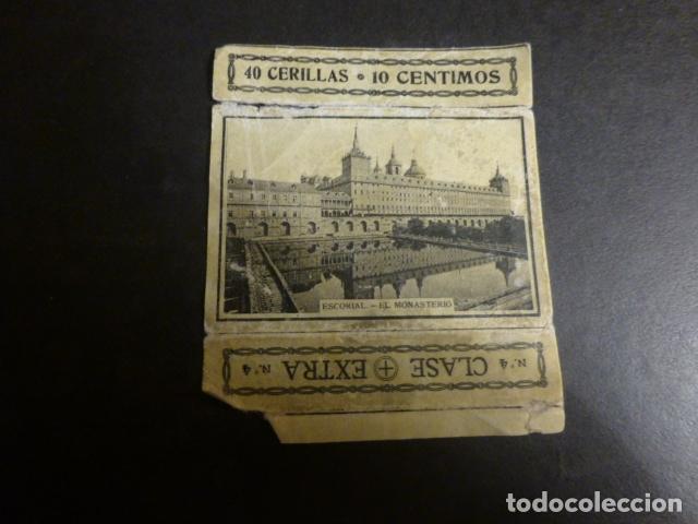 Colecionismo Cromos antigos: SAN LORENZO DEL ESCORIAL MADRID CROMO ENVUELTA CAJA DE CERILLAS SIGLO XIX