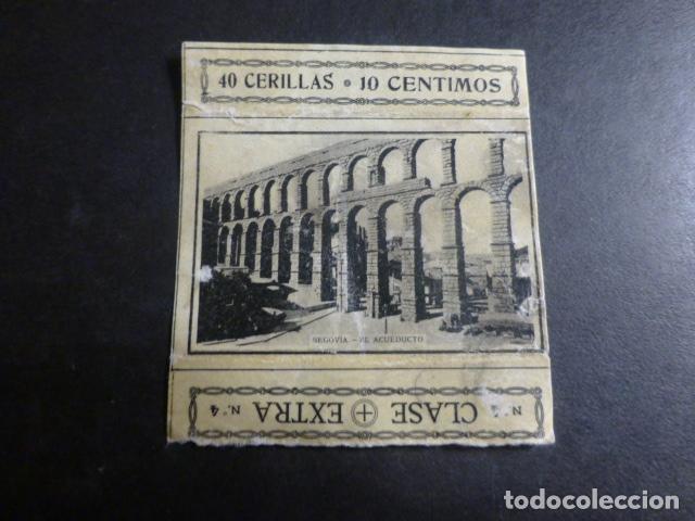 Colecionismo Cromos antigos: SEGOVIA CROMO ENVUELTA CAJA DE CERILLAS SIGLO XIX