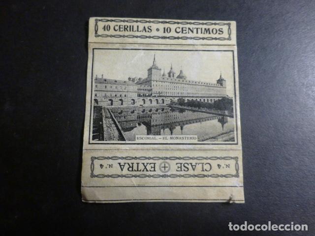 Colecionismo Cromos antigos: SAN LORENZO DEL ESCORIAL MADRID CROMO ENVUELTA CAJA DE CERILLAS SIGLO XIX