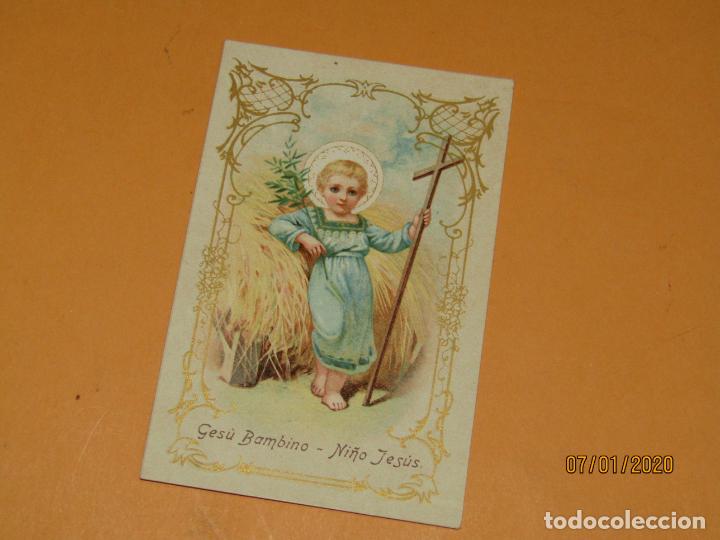 Coleccionismo cromos antiguos: Antiguo Cromo Estampa Ni&ntilde;o Jes&uacute;s Litografiada Obsequio del Chocolate JUNCOSA - A&ntilde;o 1920s.