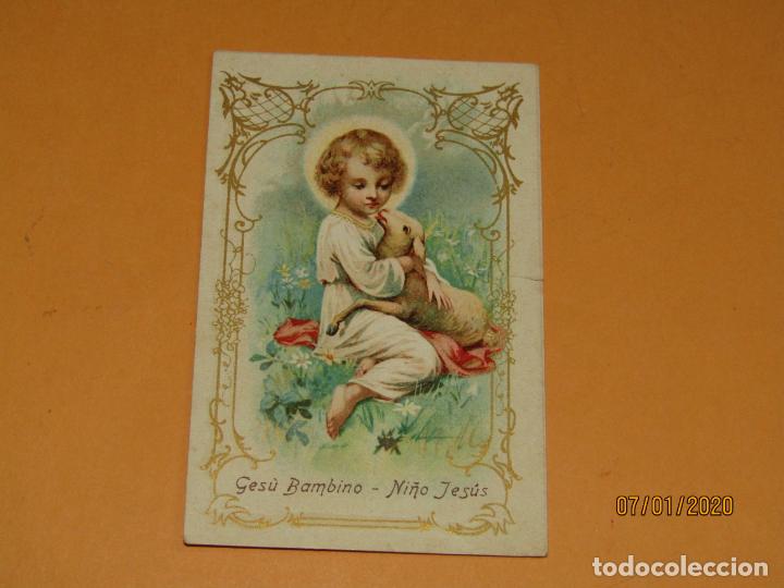Coleccionismo cromos antiguos: Antiguo Cromo Estampa NI&Ntilde;O JES&Uacute;S Litografiada Obsequio del Chocolate JUNCOSA - A&ntilde;o 1920s.