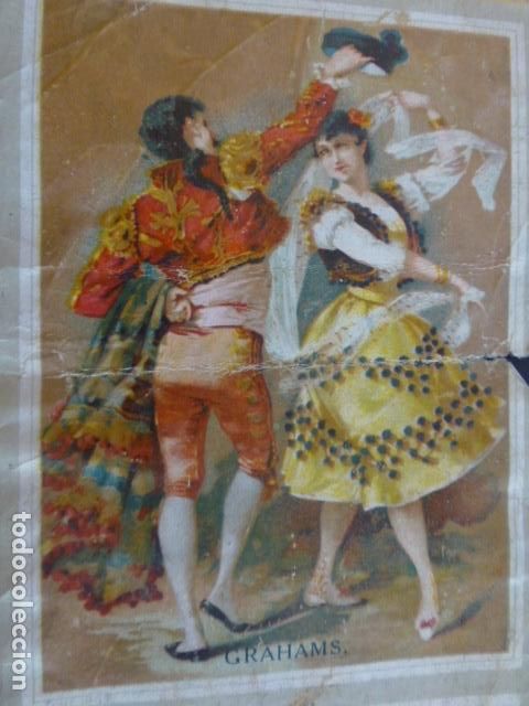 Collectionnisme Cartes &agrave; collectionner anciennes: PAREJA DE BAILE ESPA&Ntilde;OLA CROMO SIGLO XIX DETERIORADO