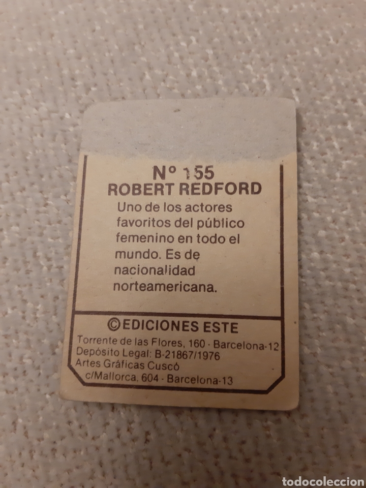 Coleccionismo cromos antiguos: EDICIONES ESTE ROBERT REDFORD N&deg;155 FANS - Foto 2