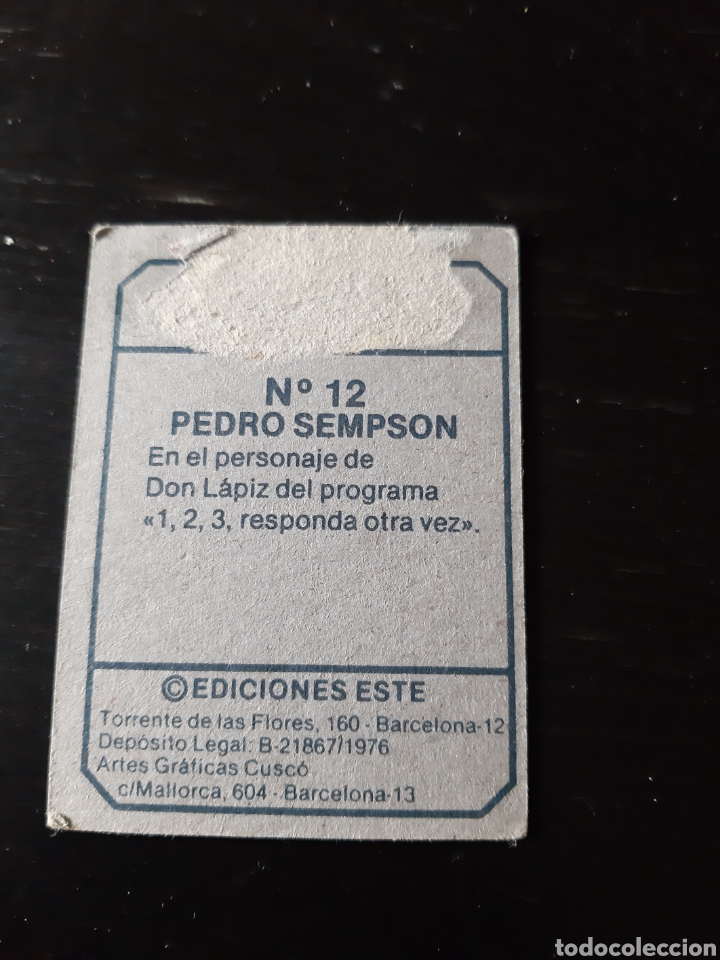 Coleccionismo cromos antiguos: EDICIONES ESTE PEDRO SEMPSON N&deg;12 FANS - Foto 2