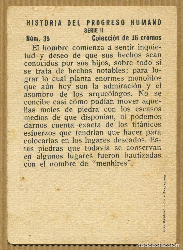Coleccionismo cromos antiguos: CROMOS HISTORIA DEL PROGRESO HUMANO N&ordm; 35 - Foto 2