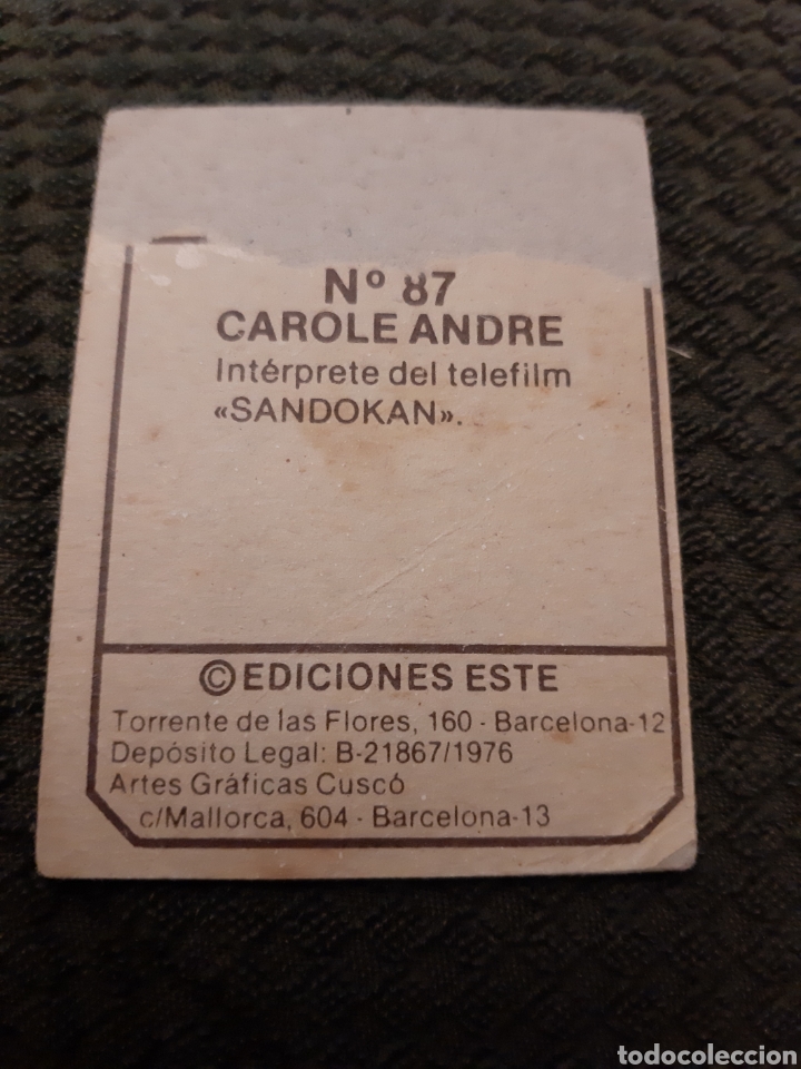 Coleccionismo cromos antiguos: EDICIONES ESTE FANS N&deg;87 CAROLE ANDRE - Foto 2