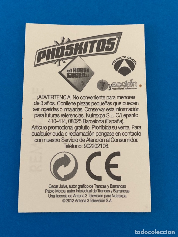 Coleccionismo cromos antiguos: Cromo Phoskitos El Hormiguero - Foto 2