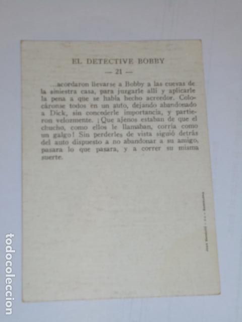 Coleccionismo cromos antiguos: CROMO EL DETECTIVE BOBBY N&ordm; 21 - Foto 2