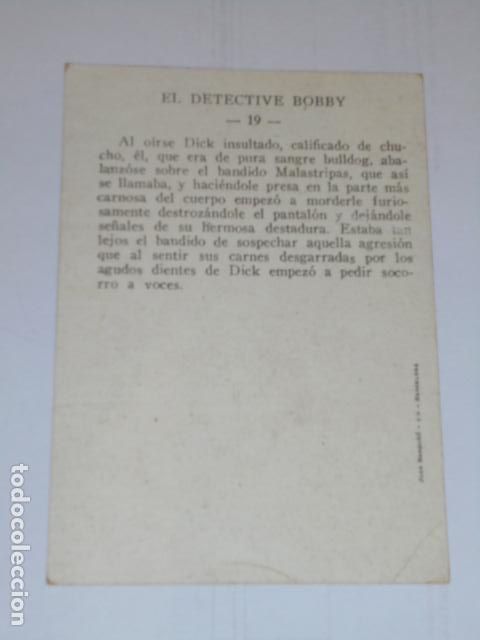 Coleccionismo cromos antiguos: CROMO EL DETECTIVE BOBBY N&ordm; 19 - Foto 2