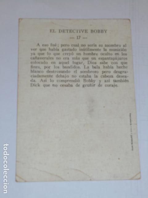 Coleccionismo cromos antiguos: CROMO EL DETECTIVE BOBBY N&ordm; 17 - Foto 2