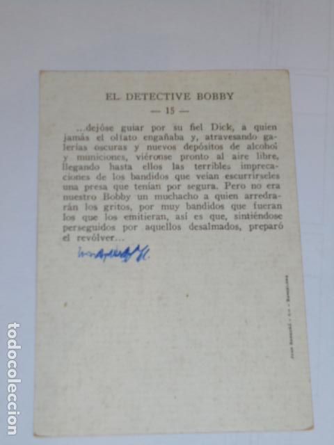 Coleccionismo cromos antiguos: CROMO EL DETECTIVE BOBBY N&ordm; 15 - Foto 2