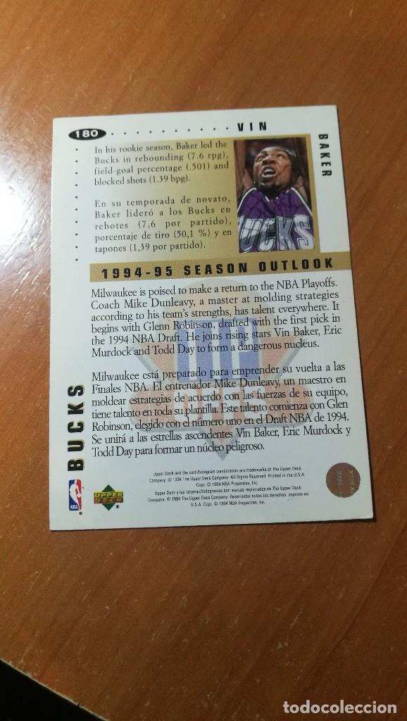 Coleccionismo cromos antiguos: CARD NBA 1994 1995 UPPER DECK N&ordm;180 - Foto 2