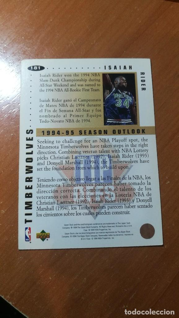 Coleccionismo cromos antiguos: CARD NBA 1994 1995 UPPER DECK N&ordm;181 - Foto 2