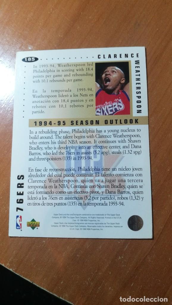 Coleccionismo cromos antiguos: CARD NBA 1994 1995 UPPER DECK N&ordm;185 - Foto 2