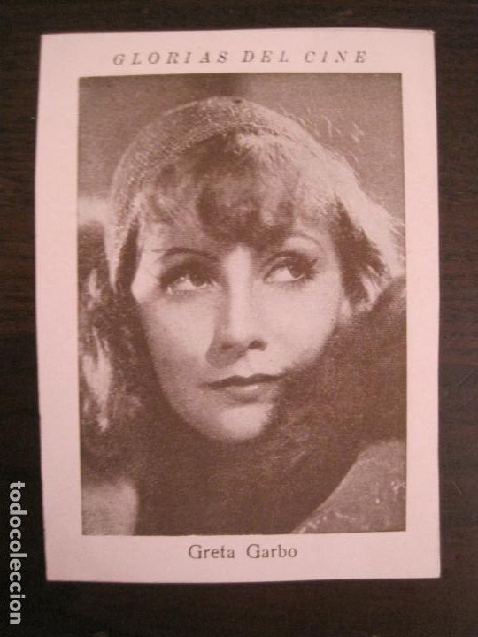 Coleccionismo Cromos antiguos: GRETA GARBO-GLORIAS DEL CINE-CROMO ANTIGUO DE CINE-VER FOTOS-(V-19.249)