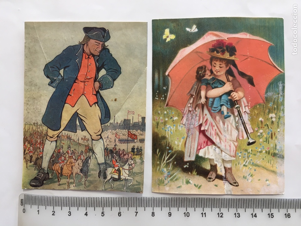 Coleccionismo Cromos antiguos: CROMOLITOGRAF&Iacute;AS. GULLIVER Y NI&Ntilde;A FAUNO. EDICION ANTIGUA.
