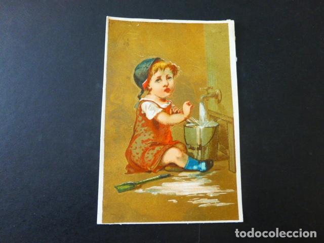 Sammeln alte Sammelbilder: NI&Ntilde;A CON CUBO ANTIGUO CROMO SIGLO XIX