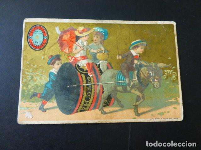 Sammeln alte Sammelbilder: BURRO Y CARRO ANTIGUO CROMO SIGLO XIX