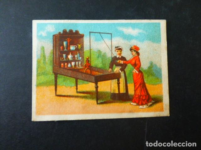 Sammeln alte Sammelbilder: MUJERES JUGANDO ANTIGUO CROMO SIGLO XIX