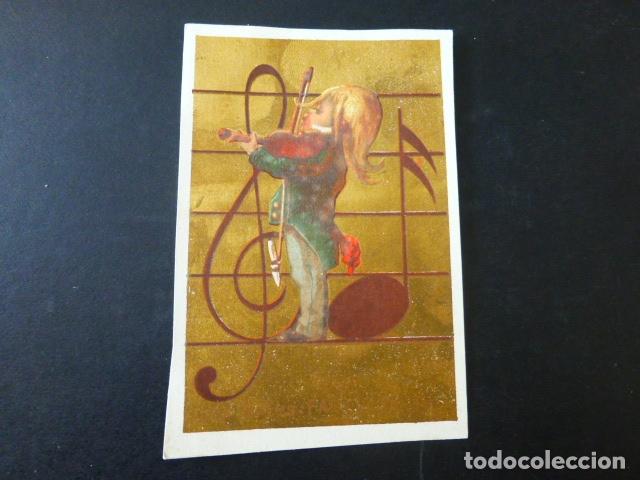 Collezionismo Figurine antiche: VIOLINISTA ANTIGUO CROMO SIGLO XIX