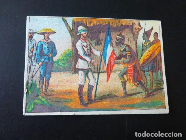 Collezionismo Figurine antiche: EXPLORADORES E INDIGENAS ANTIGUO CROMO SIGLO XIX