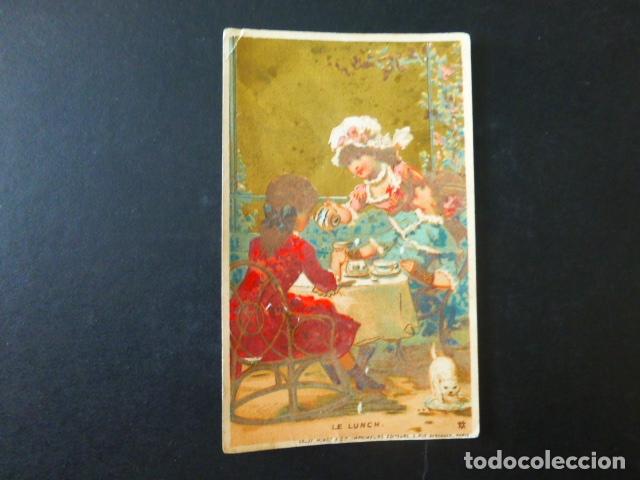 Colecionismo Cromos antigos: LA MERIENDA ANTIGUO CROMO SIGLO XIX
