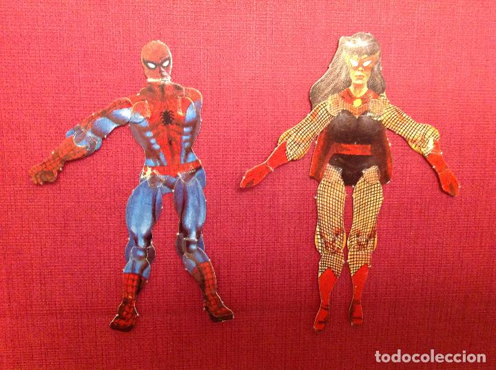 Collezionismo Figurine antiche: Antiguos cromos de Spiderman y Viuda negra