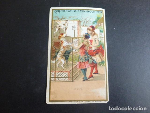 Coleccionismo Cromos antiguos: NI&Ntilde;AS CON PERROS CROMO SIGLO XIX