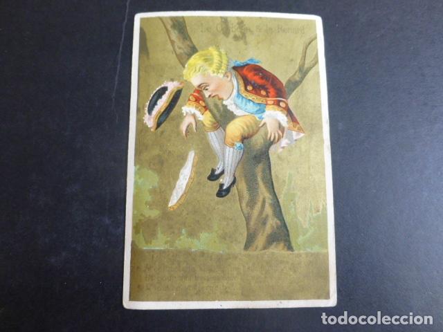 Collectionnisme Cartes &agrave; collectionner anciennes: HOMBRE SUBIDO A ARBOL CROMO SIGLO XIX